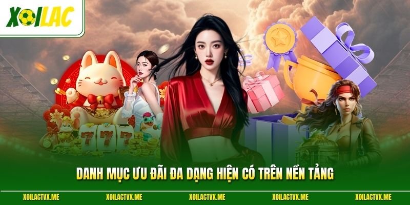 Danh mục ưu đãi đa dạng hiện có trên nền tảng