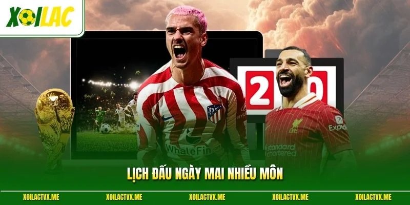 Lịch đấu ngày mai nhiều môn